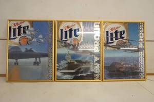 lot 714 image: Miller Lite Navy, Marine, Airforce Pictures