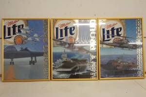 lot 715 image: Miller Lite Navy, Marine, Airforce Pictures