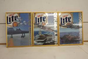 lot 716 image: Miller Lite Navy, Marine, Airforce Pictures