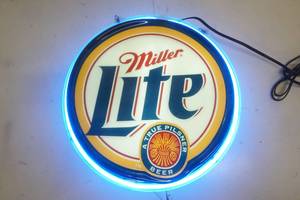 lot 758 image: Miller Light Dual Sided Neon