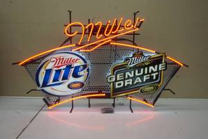 lot 15 image: Miller LightMiller Genuine Draft Neon Light 49 x 27