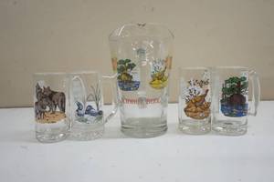 lot 102 image: Series 2 Schmidt Beer Pitcher and four mugs