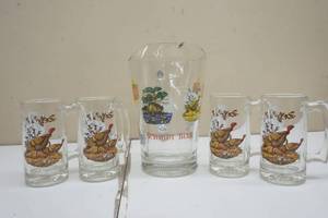 lot 106 image: Series 2 Schmidt Beer Pitcher and four mugs