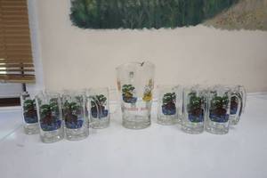 lot 110 image: Series 2 Schmidt Beer Pitcher and twelve mugs