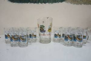lot 112 image: Series 2 Schmidt Beer Pitcher and twelve mugs