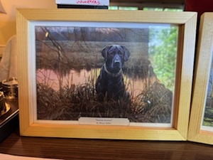 lot 42 image: Four Wildlife Prints Sunrise Sentinel, October Sun,  Soul Mates - Spring Woodies, Maline-Bell Sprig
