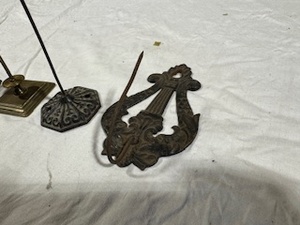 lot 94 image: Three Vintage Receipt Spindles and Two Cast-Iron Wall Mount Spike Receipt Holder