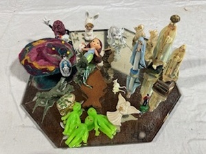lot 97 image: Mirror Tray with Figurines and Collectibles