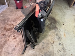 lot 105 image: Craftsman Table Saw, Rolling legs, Disassembled for easy removal.