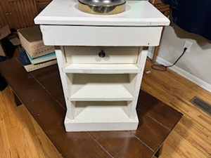 lot 128 image: Bedside Table and Table Lamp