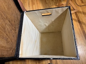 lot 131 image: WoodWicker Storage Container or Hamper