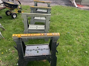 lot 5 image: Four Plastic Sawhorses