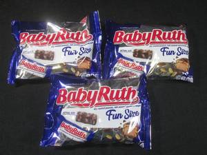 lot 389 image: (B-2) 3 Bags of Fun Size Baby Ruth Candy Bars Best by May 2024
