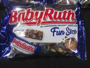 lot 390 image: (B-2) 3 Bags of Fun Size Baby Ruth Candy Bars Best by May 2024