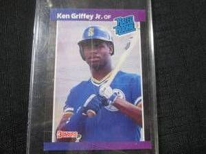 lot 42 image: (CNTR) 1988 Leaf Donruss89 Ken Griffey Jr Rated Rookie Card #33 in Acrylic