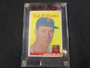 lot 43 image: (CNTR) 1958 Topps Ted Williams Card #1 in Acrylic