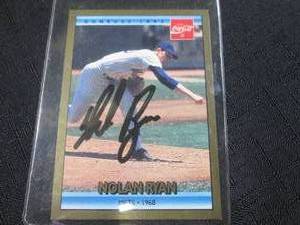 lot 47 image: (CNTR) Signed 1992 Leaf Coca-Cola Nolan Ryan Career Series 2 of 26 Card in Sleeve