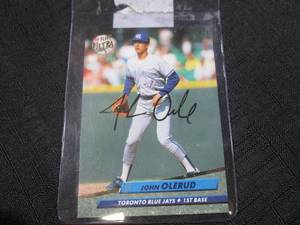 lot 48 image: (CNTR) Signed 1992 Fleer Ultra John Olerud Card #151 in Sleeve