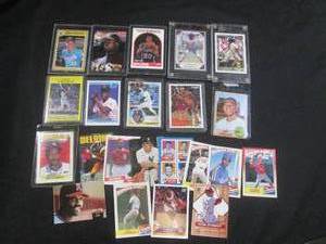 lot 63 image: (CNTR) Assorted Sports Cards Some in Acrylic and Sleeves