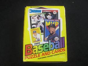 lot 67 image: (CS) Box Donruss 1989 Baseball Puzzle and Cards - 36 Count - Open Box