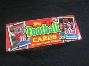 lot 70 image: (CS) Box of 1990 Topps Football Cards - Open Box