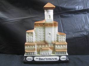 lot 85 image: (FS) Vintage 1968 Regal China Beam Liquor Bottle Decanter The Broadmoor 19181968 - 10 14 Tall x 8 Wide
