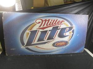 lot 100 image: (EW1) Miller Lite Beer Logo Ceiling Tile Panel 2 ft x 4 ft