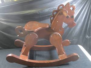 lot 104 image: (CS) Solid Wood Rocking Horse...
