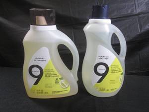 lot 128 image: (CSB) 9 Elements Laundry Detergent 65oz and Softner 67oz Lemon Scent