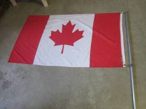 lot 151 image: (F-3) 3 ft x 5 ft Canadian Flag with 10 ft Pole