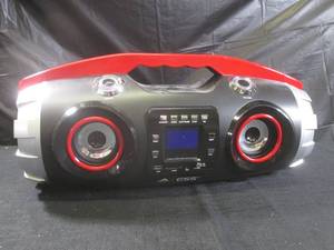 lot 203 image: (EW3) Axess Portable CDMP3USBAUXFM Boombox Model PBBT2709
