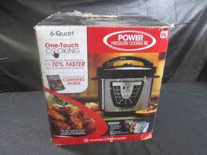 lot 206 image: (EC1) 6-Quart Power Pressure Cooker XL with Box