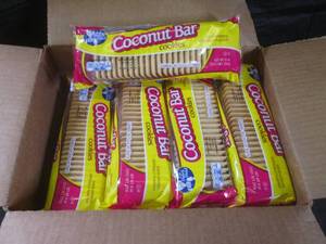 lot 228 image: (B-2) Case 12 Packs Coconut Bar Cookies Past Date