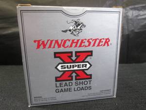 lot 238 image: (BSB) Box of 25 Rounds Winchester 12 Gauge Super X Lead Shot Game Loads