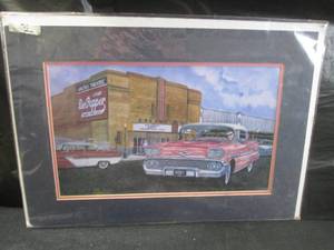 lot 240 image: (EC1) Gold Signature Buddy Holly Theater Scene Print with Matte 19 x 13