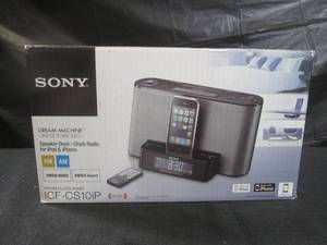 lot 244 image: (CSB) Sony Speaker Dock  Clock Radio for iPod & iPhone