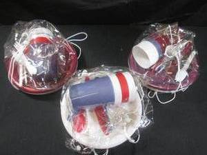 lot 275 image: (EW5) 3 - 4-Place CampingPicnic Sets - Plates Cups Utensils