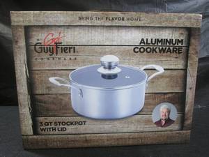 lot 277 image: (BS) Guy Fieri 3 Qt Stockpot with Lid Aluminum Cookware