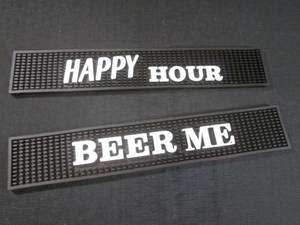 lot 280 image: (FS) Happy Hour and Beer Me Rubber Bar Mats 19 34 x 3 38 x 12 Thick