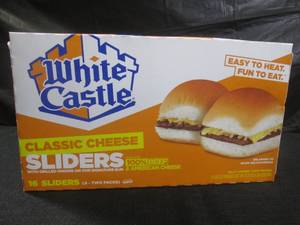 lot 306 image: (FRZ) Frozen White Castle Classic Cheese Sliders - 16 Sliders (8 - Two Packs) Best by May 2024