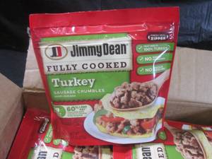 lot 309 image: (FRZ) Case 6 Bags Frozen Jimmy Dean Fully Cooked Turkey Sausage Crumbles 9.6oz Bags Past Date