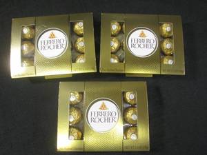 lot 322 image: (B-1) 3 Boxes Ferrero Rocher Fine Hazelnut Chocolates Best by March 2024