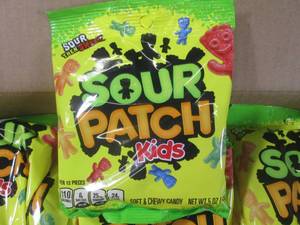 lot 327 image: (C-1) 12 Bags Sour Patch Kids 5oz Best by Feb 2024