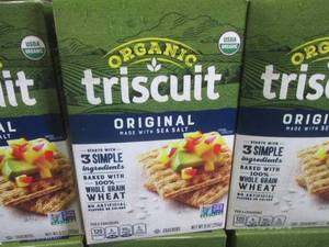 lot 329 image: (B-1) 6 Boxes Organic Triscuit Original Crackers with Sea Salt 9oz Past Date