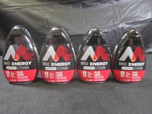 lot 344 image: (B-1) 4 MiO Energy Black Cherry Liquid Water Enhancer 3.24oz Best by March 2024