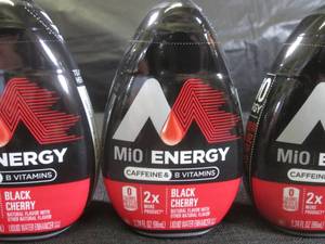 lot 345 image: (B-1) 4 MiO Energy Black Cherry Liquid Water Enhancer 3.24oz Best by March 2024