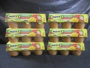 lot 349 image: (B-3) 6 - 6-Cup Motts Mango Peach Apple Sauce (36 Cups Total) Best by Feb 2024