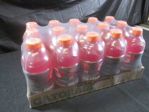 lot 358 image: (C-2) Case 15 Bottles Gatorade Fierce Bold & Intense Strawberry 28oz Best by March 2024