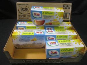lot 367 image: (C-1) 6 - 4-Cup Packs Dole Tropical Fruit Cups Best by March 2024