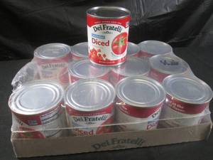 lot 373 image: (C-3) 12 Cans Low Sodium Diced Tomatoes 28oz Best by March 2024